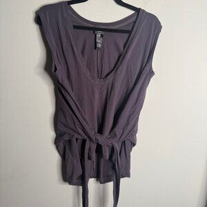 lilith Women's Purple Tie Wrap Sleeveless‎ Blouse - Size XL Extra Large